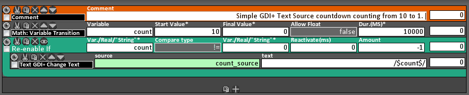 Simple countdown for GDI+ Text Source in OBS