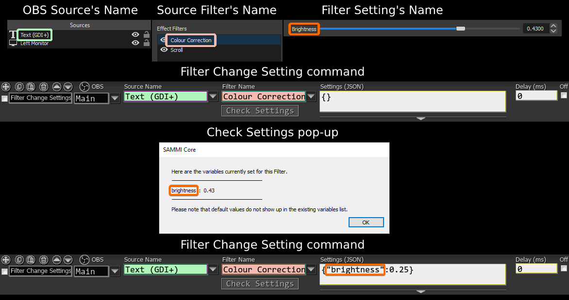 Find a filter settings value via Custom Packet and use it in the command